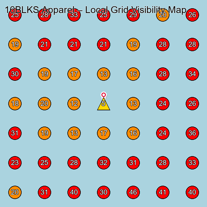 16BLKS Apparel GeoGrid visibility map for Jewelry Manufacturer in None
